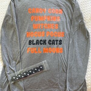 Gray Halloween Themed Long Sleeve Shirt + New headband